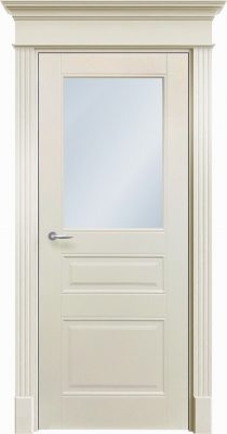 Дверь Офрам ОРТОНА-3 со стеклом, эмаль кремовая RAL 9001