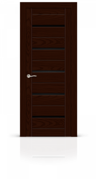 Дверь  Турин-5 со стеклом Шпон Ясень шоколад