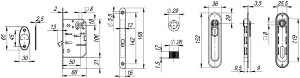 Набор Armadillo (Армадилло) для раздвижных дверей SH.LD152.KIT011-BK (SH011-BK)