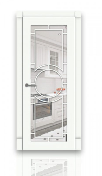 Дверь Версаль-1 Со стеклом Эмаль RAL 9003