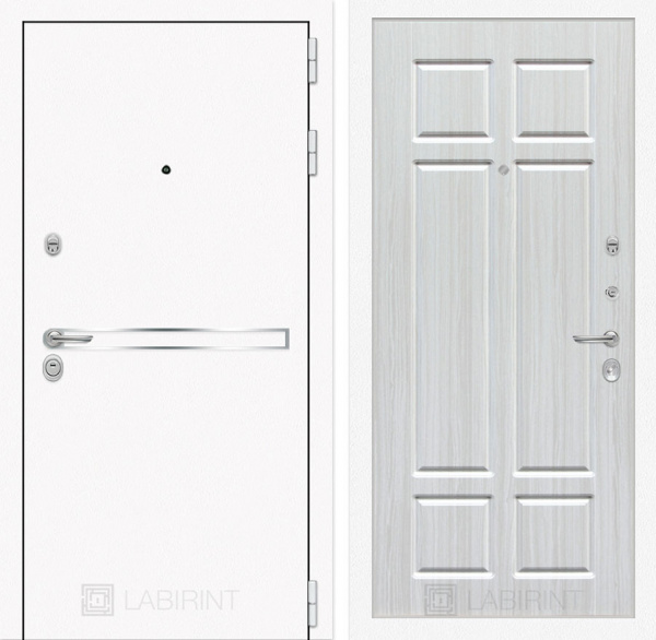 Дверь Лабиринт LINE WHITE 08 — Кристалл вуд
