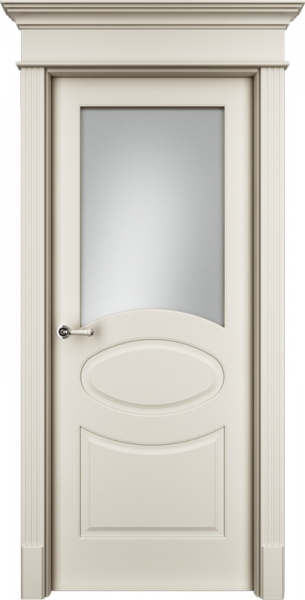 Дверь Офрам ОЛИВИЯ со стеклом, эмаль кремовая RAL 9001
