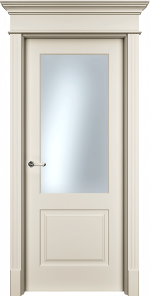 Дверь Офрам НАФТА-2 со стеклом, эмаль кремовая RAL 9001