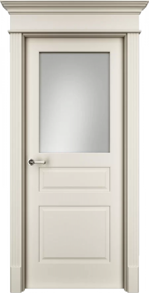 Дверь Офрам ПРИМА-3 со стеклом, эмаль кремовая RAL 9001