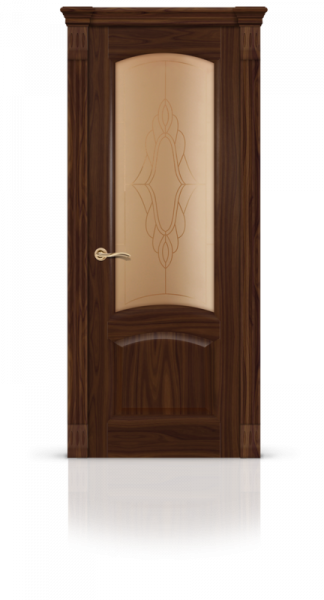 Дверь  Александрит со стеклом Шпон Американский орех