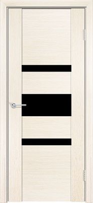 Межкомнатная дверь Porto-8 Шпон ДО чёрное беленый дуб Fine-line