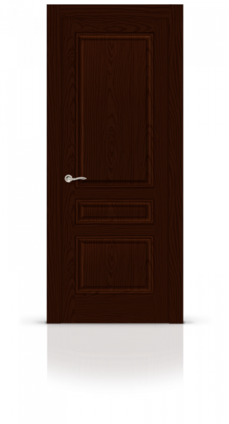 Дверь СИТИДОРС мод. Малахит-2 в багете глухая Шпон Ясень шоколад