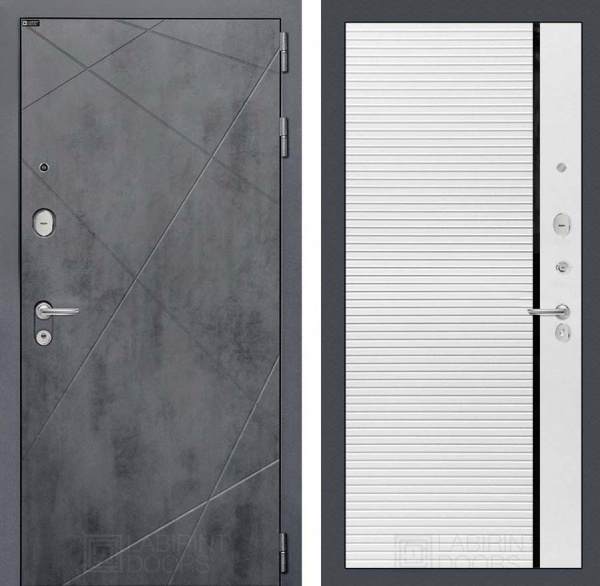 Дверь Лабиринт LOFT (Ю) 22 — Белый софт, черная вставка