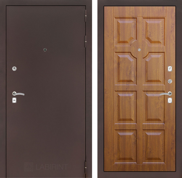 Дверь Лабиринт CLASSIC Антик медный 17 — Голден ОАК (Винорит)