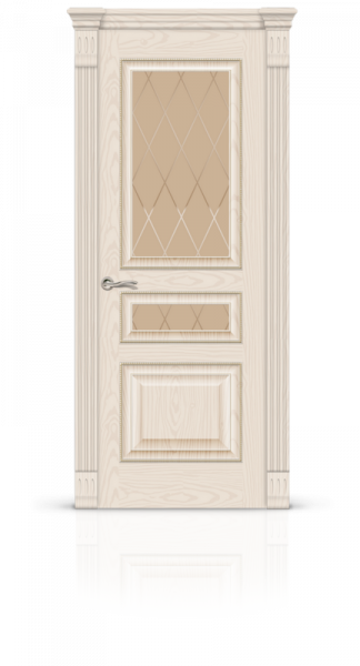 Дверь СИТИДОРС мод. Бристоль-2 со стеклом Шпон Ясень крем