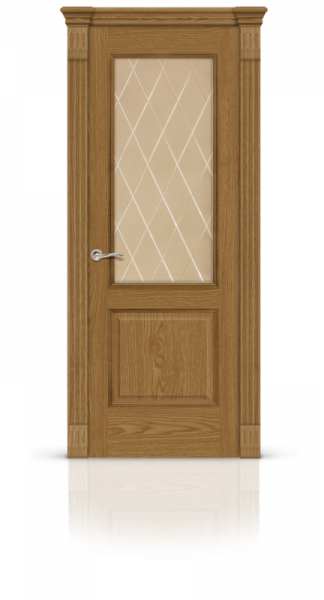 Дверь СИТИДОРС мод. Бристоль со стеклом Шпон Дуб медовый