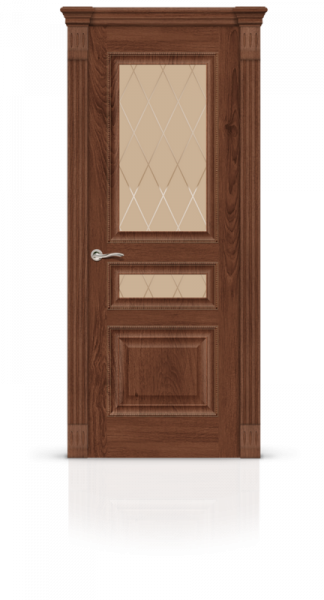 Дверь СИТИДОРС мод. Бристоль-2 со стеклом Шпон Дуб миндаль