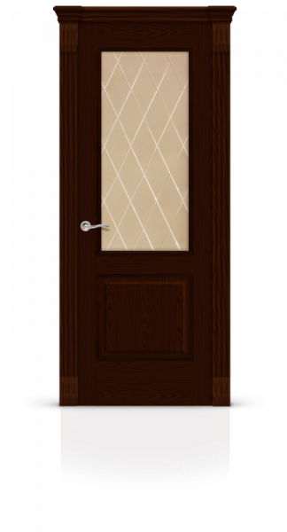 Дверь СИТИДОРС мод. Бристоль со стеклом Шпон Ясень шоколад