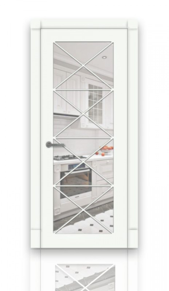 Дверь СИТИДОРС мод. Версаль-4 Со стеклом Эмаль RAL 9003