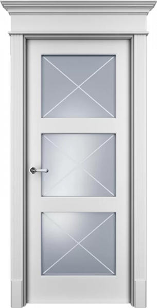 Дверь Офрам ПРИМА-33F со стеклом, эмаль белая
