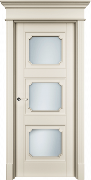 Дверь Офрам РИАН-33 со стеклом, эмаль кремовая RAL 9001