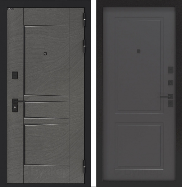 Дверь БУНКЕР BN-04 Дюна муссон с черной патиной/ФЛ-609 Графит софт