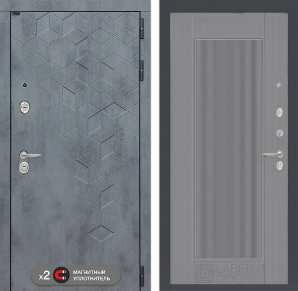 Дверь Лабиринт BETON 30 — АМСТРОД Серый софт рельеф