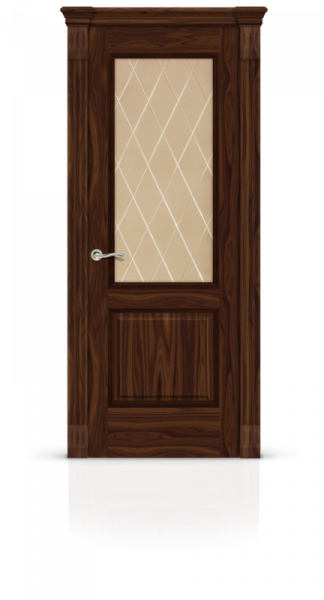 Дверь СИТИДОРС мод. Бристоль со стеклом Шпон Американский орех