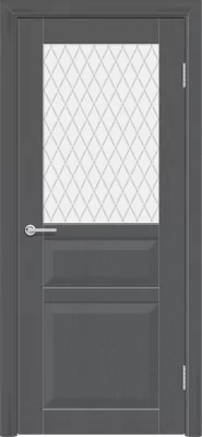 Межкомнатная дверь S-23 Эко-Шпон ДО frosted ясень графит