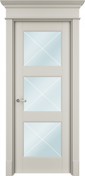 Дверь Офрам ТАНЖЕР-33Х со стеклом, эмаль кремовая RAL 9001