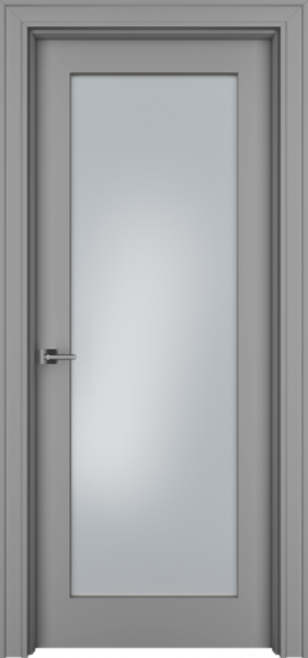 Дверь Офрам ПАСПАРТУ со стеклом, эмаль серая