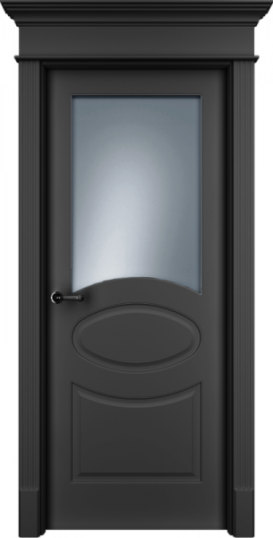 Дверь Офрам ОЛИВИЯ со стеклом, эмаль черная