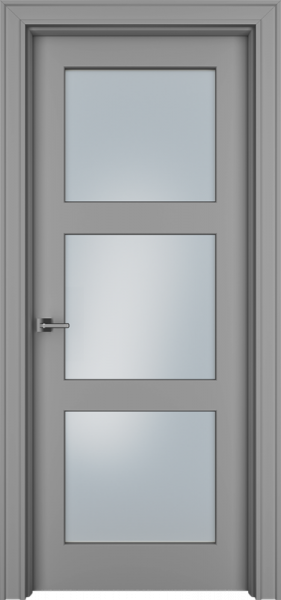 Дверь Офрам ПАСПАРТУ-33 со стеклом, эмаль серая