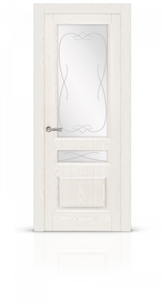 Дверь СИТИДОРС мод. Малахит-2 Classic со стеклом Шпон Белый ясень
