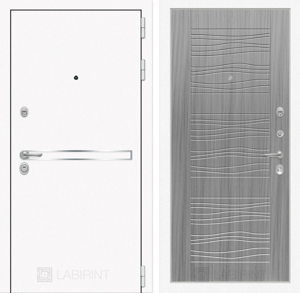 Дверь Лабиринт LINE WHITE 06 — Сандал серый