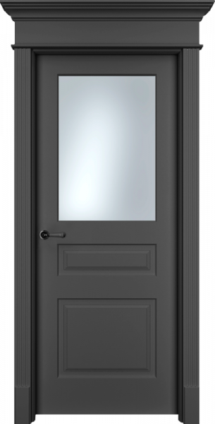 Дверь Офрам НАФТА-3 со стеклом, эмаль черная