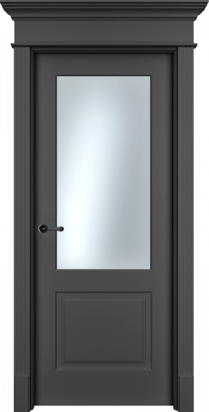Дверь Офрам НАФТА-2 со стеклом, эмаль черная