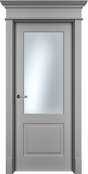 Дверь Офрам НАФТА-2 со стеклом, эмаль серая