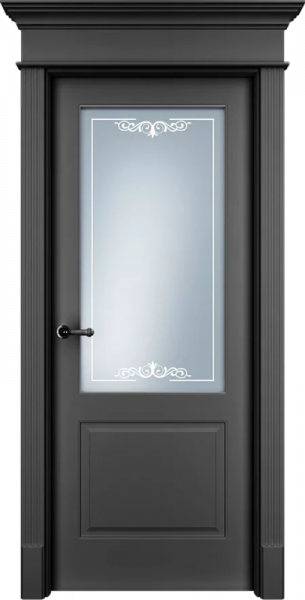 Дверь Офрам ПРИМА-2 со стеклом, эмаль черная
