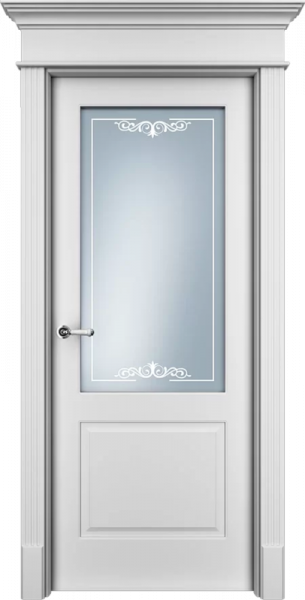 Дверь Офрам ПРИМА-2 со стеклом, эмаль белая