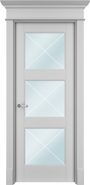 Дверь Офрам ТАНЖЕР-33Х со стеклом, эмаль белая