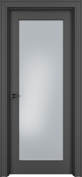 Дверь Офрам ПАСПАРТУ со стеклом, эмаль черная