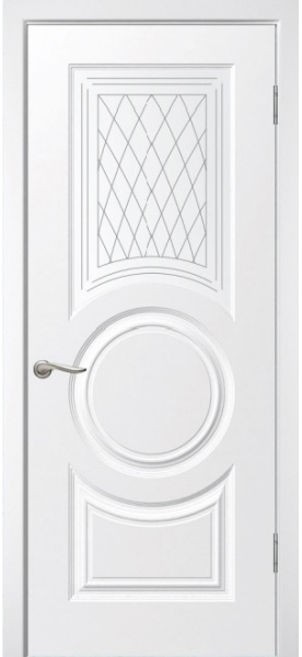 Межкомнатная дверь "Круг", по, белый (Эмалевое покрытие)