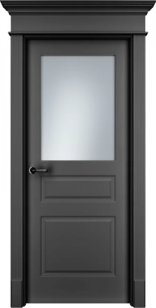 Дверь Офрам ПРИМА-3 со стеклом, эмаль черная