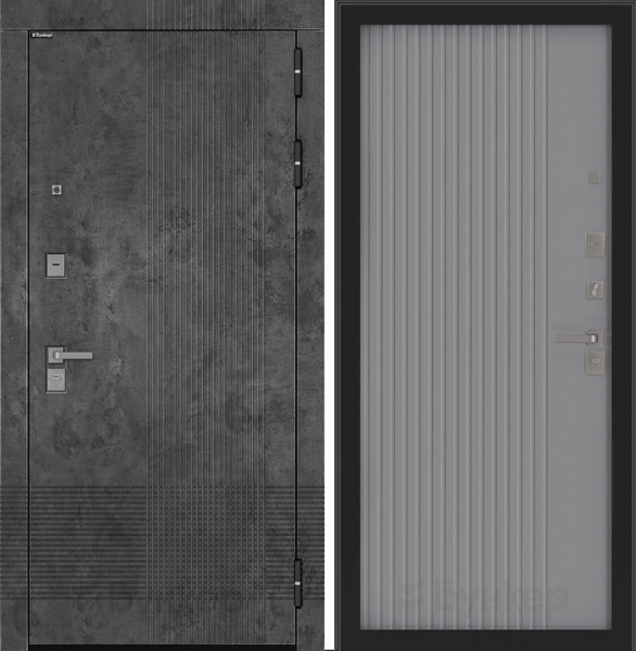 Дверь БУНКЕР BN-08 Марморино темный/ХОМС Серый софт рельеф