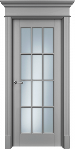 Дверь Офрам ОКСФОРД со стеклом, эмаль серая