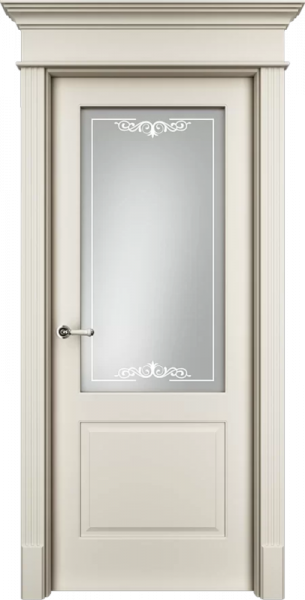 Дверь Офрам ПРИМА-2 со стеклом, эмаль кремовая RAL 9001