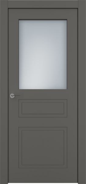 Дверь Офрам КЛАССИКА-3 со стеклом, эмаль серая