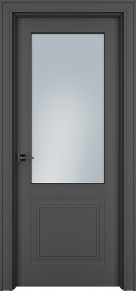 Дверь Офрам ПАСПАРТУ-2 со стеклом, эмаль черная