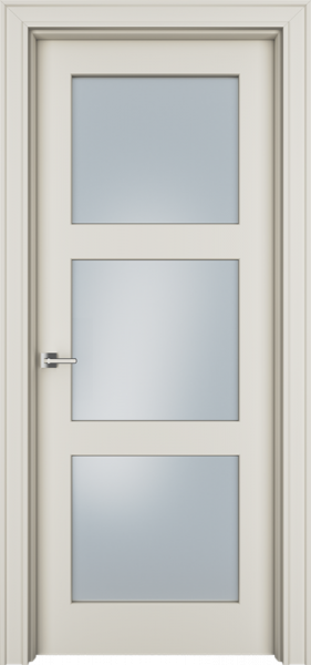 Дверь Офрам ПАСПАРТУ-33 со стеклом, эмаль кремовая RAL 9001