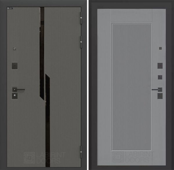 Дверь Лабиринт CARBON (Ю) 30 — АМСТРОД Серый софт рельеф