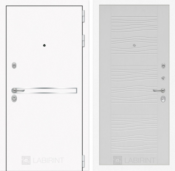 Дверь Лабиринт LINE WHITE 06 — Белое дерево