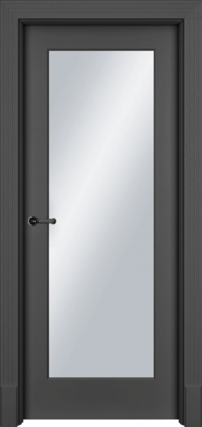 Дверь Офрам НАФТА со стеклом, эмаль черная