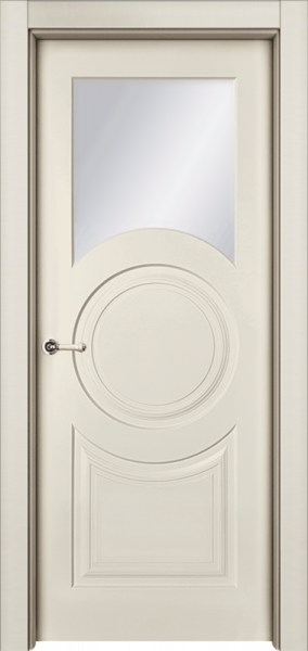 Дверь Офрам МЕТРО со стеклом, эмаль кремовая RAL 9001